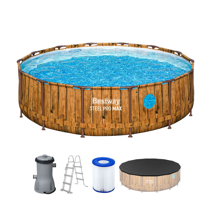 Bestway Komplett-Set Pro MAX™ Splashview™ Frame Pool rund 427 x 107 cm